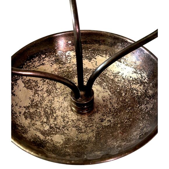 Rare-Cheshire Sterling Knob Candelabra-3 Tiers w/Silver Rim Porcelain Bowls - Picture 3 of 6